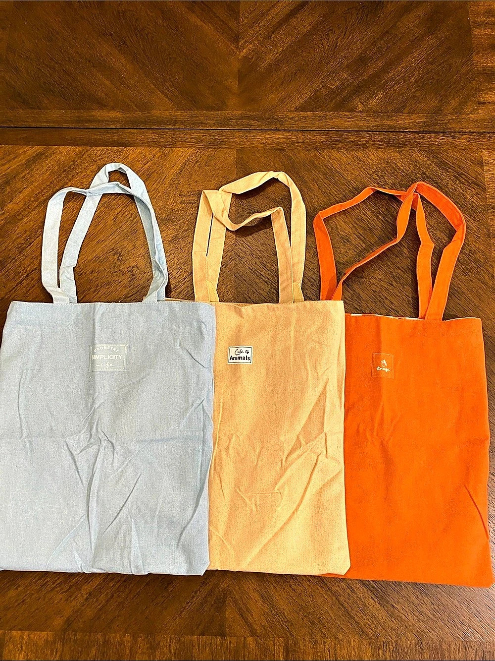 3 Reversible Canvas Tote Bag Multicolor New!